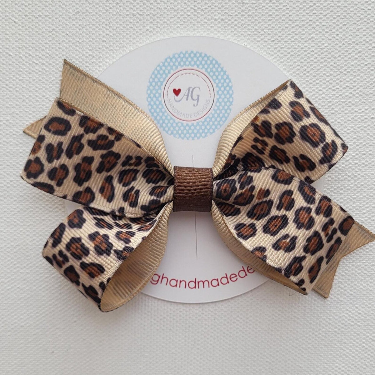 Animal Print Hair Bows - 2 Styles to Choose - Leopard Print Pigtail Bows