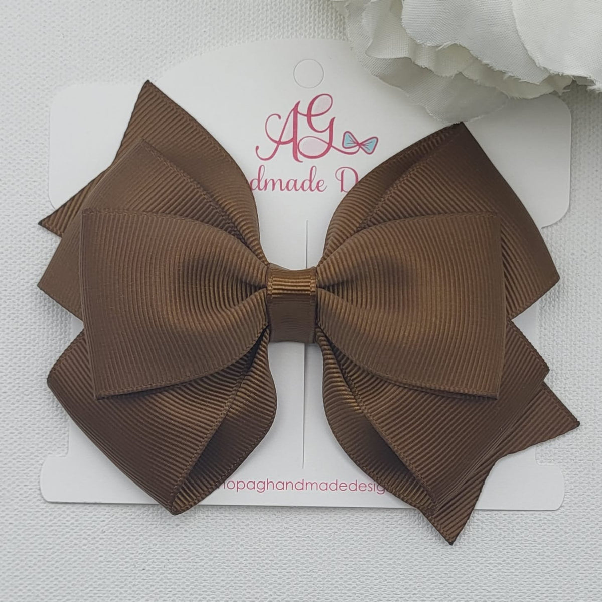 Brown Turftan Solid Color Hair Bow - 8 Styles to Choose